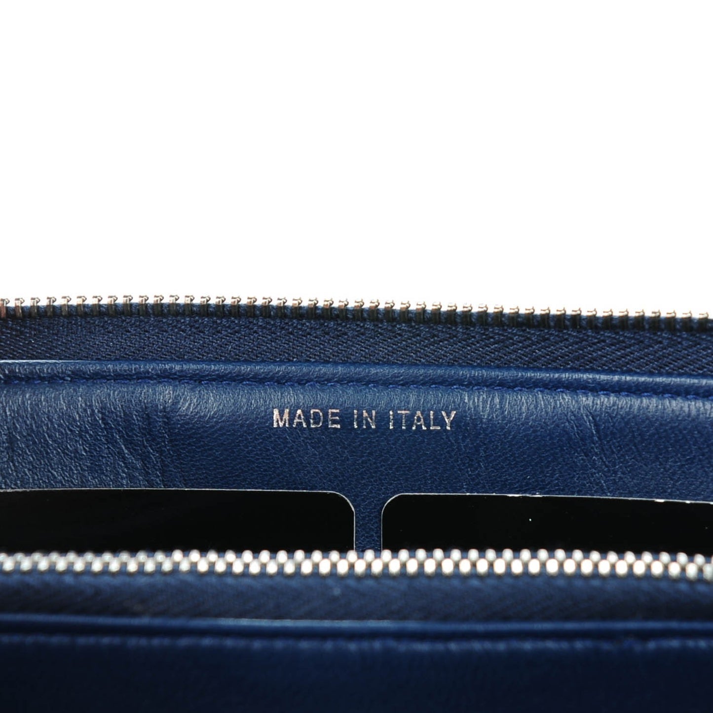 Lambskin Quilted Small Zipped Boy Clutch Navy