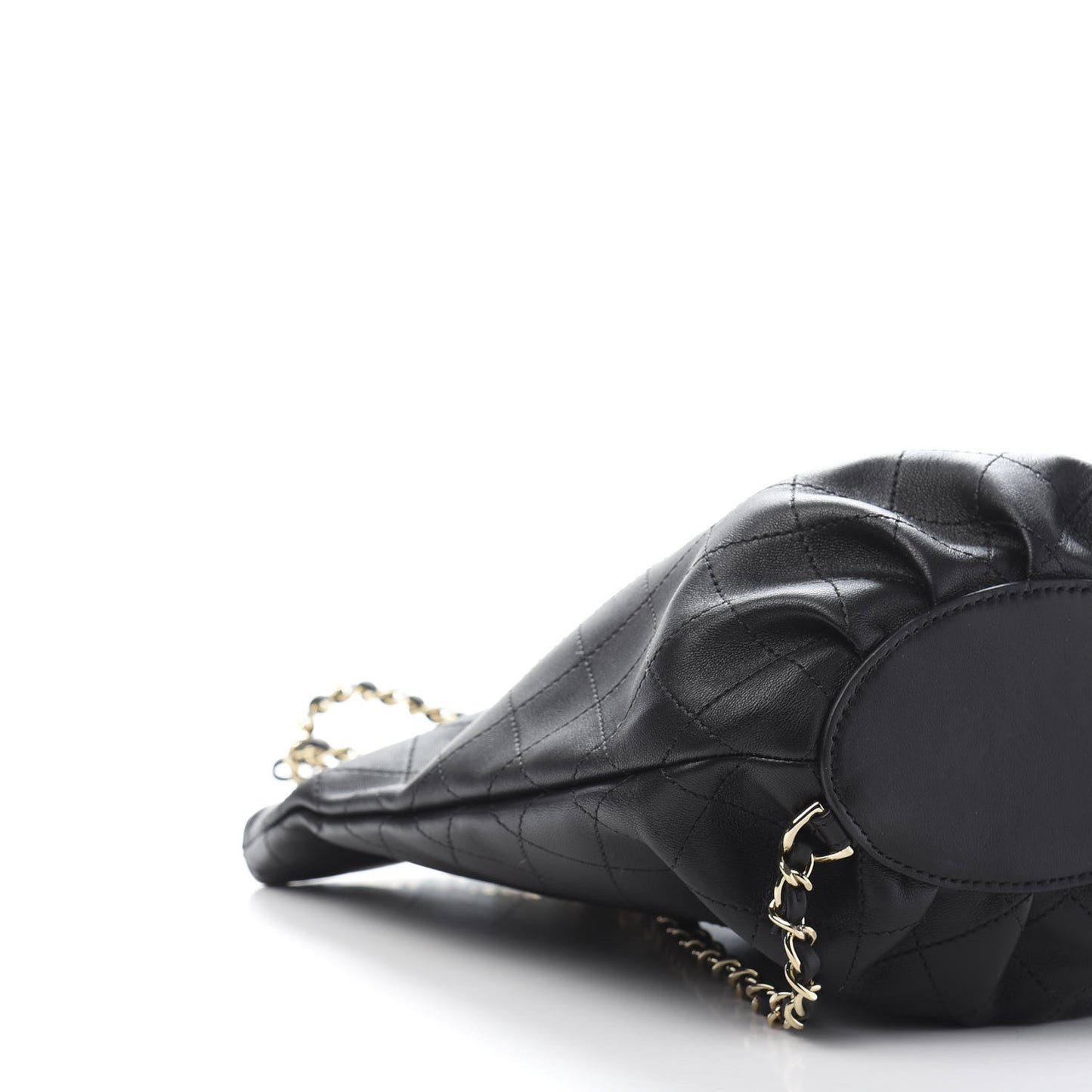 Lambskin Stitched CC Chain Backpack Black