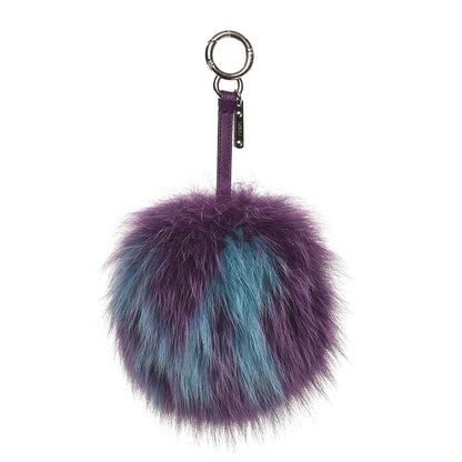 Fendi Fox Fur Shiny Nappa Bi-Color M ABCharm Bag Charm Viola Lago Viola Plus 1 of 5