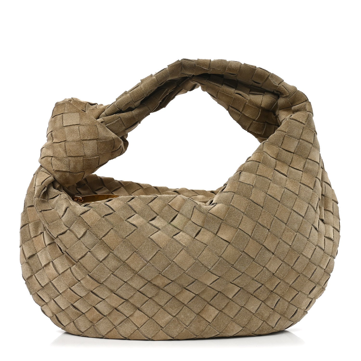 Bottega Veneta Suede Calfskin Intrecciato Teen Jodie Hobo Beige 1 of 10