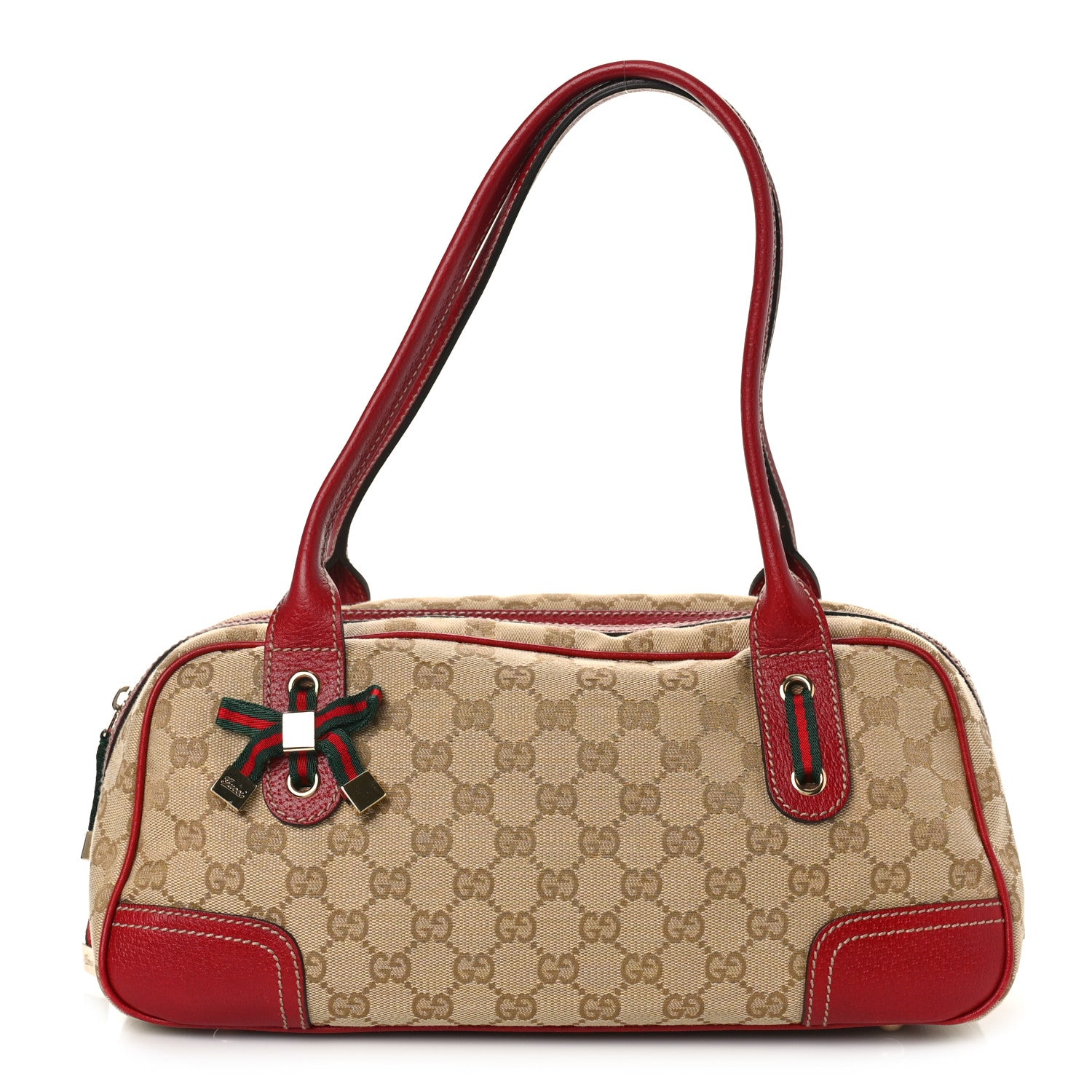 Gucci Monogram Small Princy Satchel Red 1 of 9