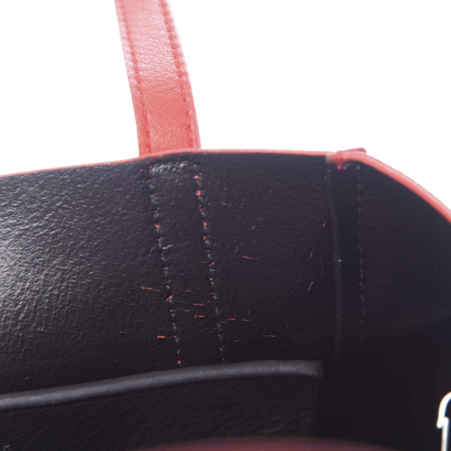 Smooth Calfskin Logo XXS Everyday Tote Vivid Red Black