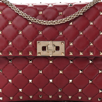 Valentino Garavani Nappa Medium Rockstud Spike Shoulder Bag Rubino 7 of 9