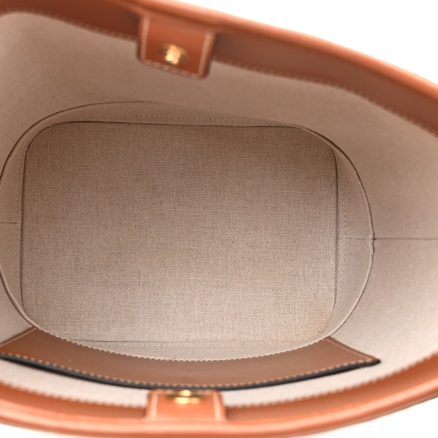 Canvas Calfskin Triomphe Small Bucket Bag Vanilla Tan