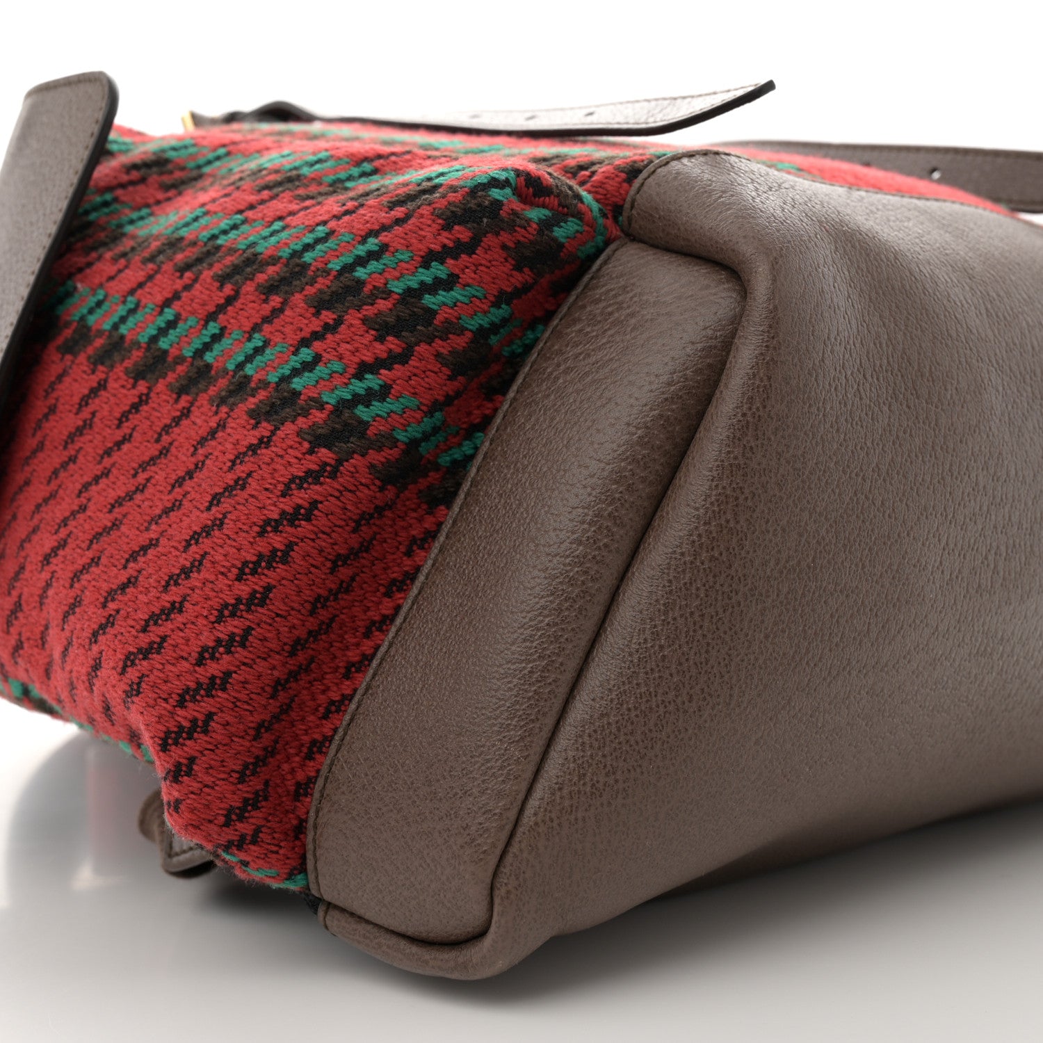 Gucci Cotton Wool Houndstooth Interlocking G Backpack Red Green New Acero 9 of 11