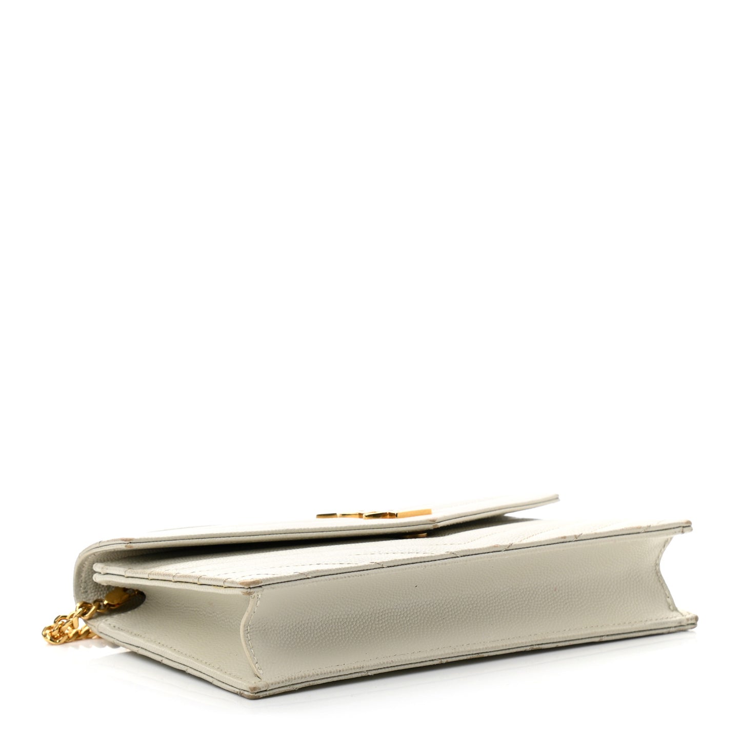 Grain De Poudre Matelasse Chevron Monogram Envelope Chain Wallet Crema Soft