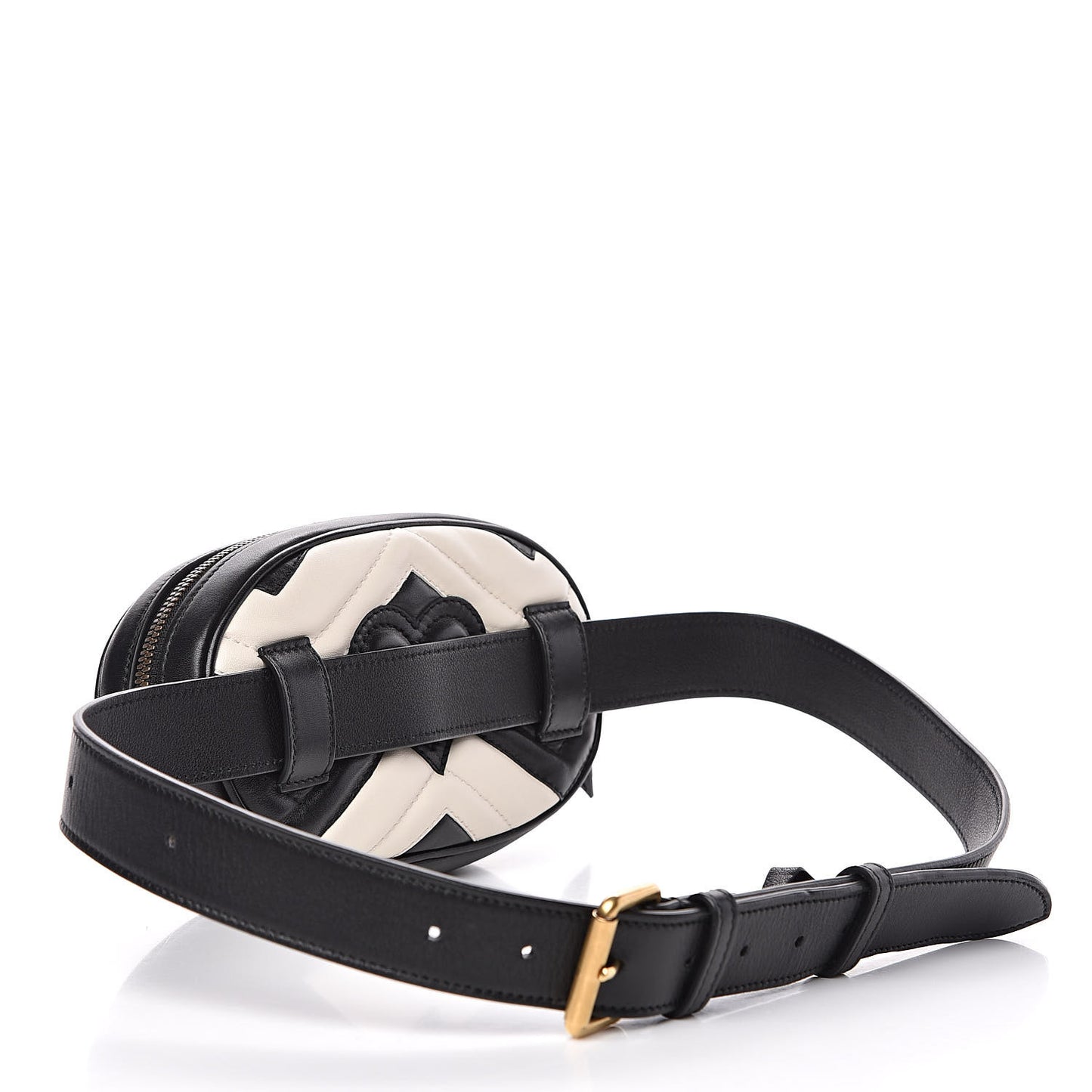 Calfskin Matelasse GG Marmont Belt Bag 85 34 Black White