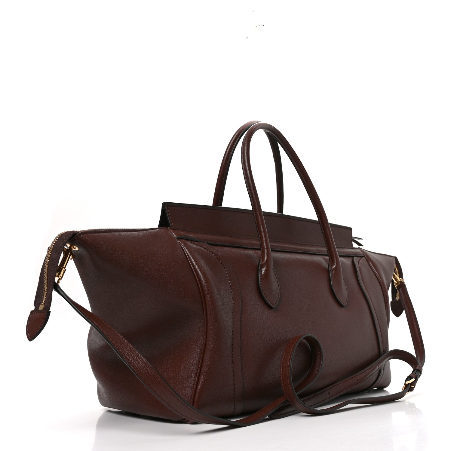 Celine Supple Shiny Lambskin Medium Smiling New Luggage Brick
