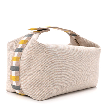 Hermes Wool Large Au Carre Bride-A-Brac Pouch Seigle 3 of 6