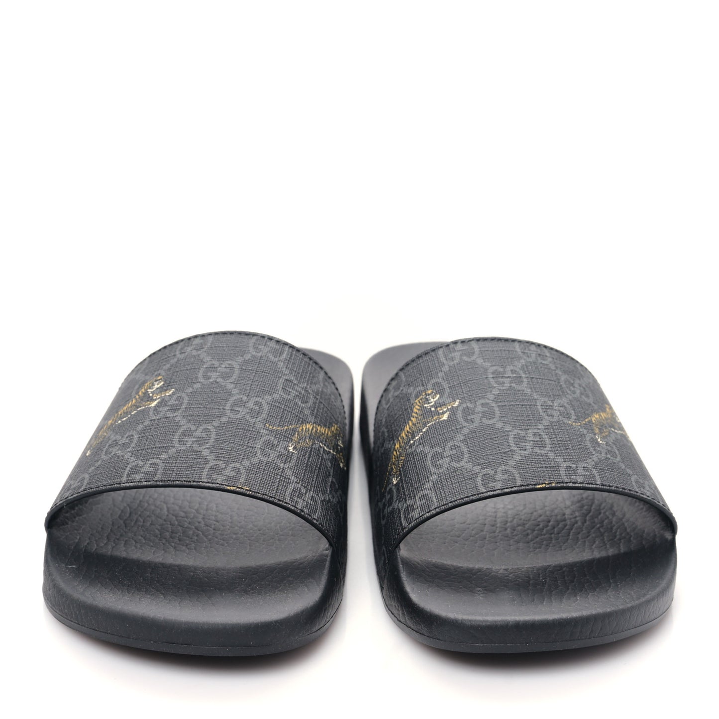 GG Supreme Monogram Tigers Mens Slide Sandals 8 Black Multicolor