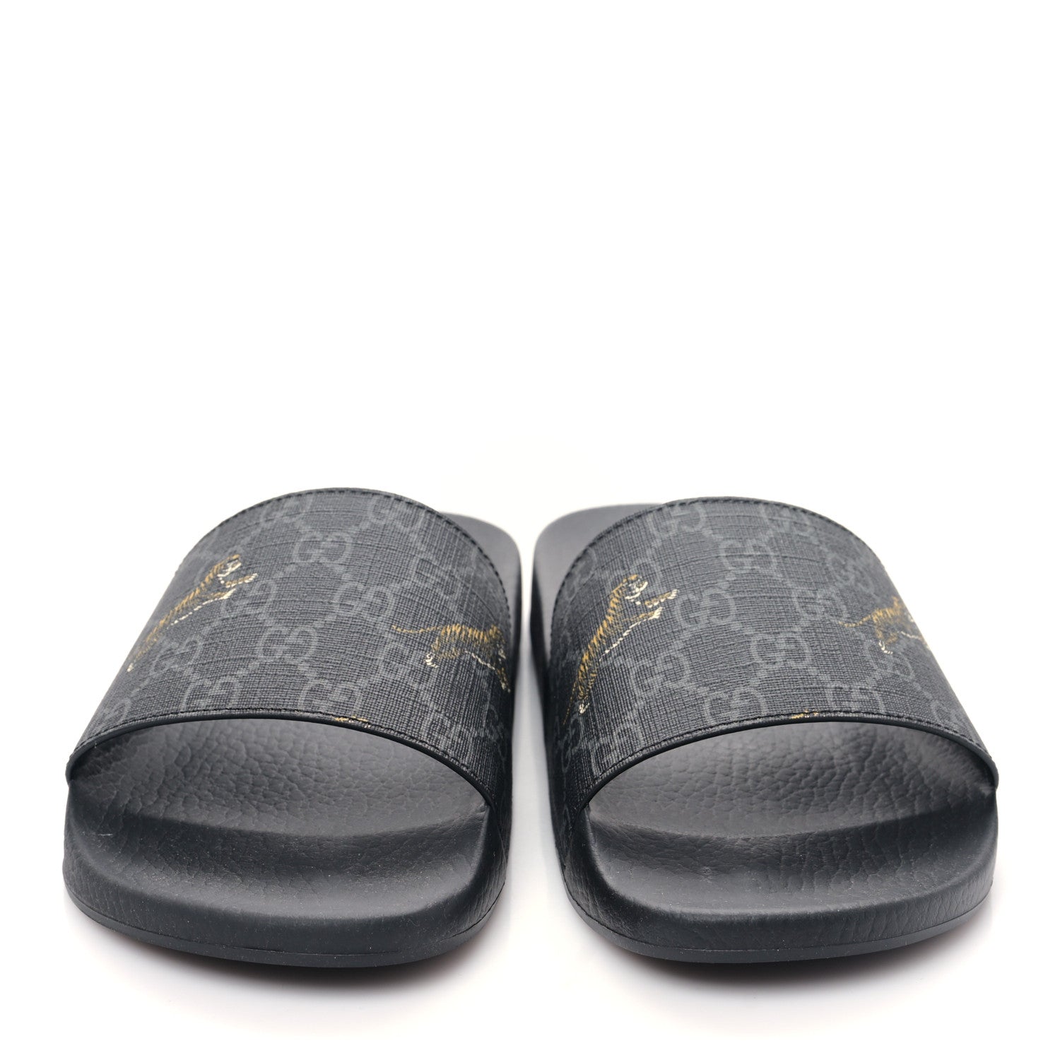 Gucci GG Supreme Monogram Tigers Mens Slide Sandals 8 Black Multicolor 2 of 8