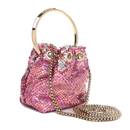 Jimmy Choo Sequin Paillettes Micro Bon Bon Bag Pink Multicolor 3 of 9
