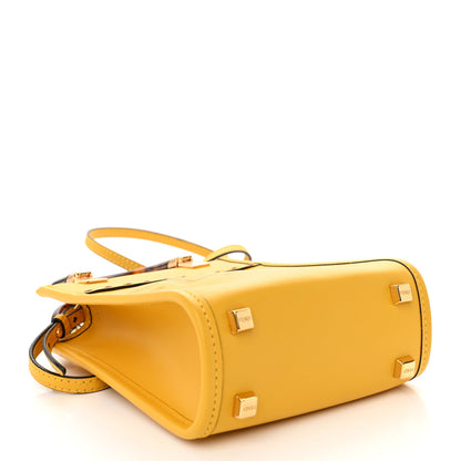 Fendi Vitello King Plexiglass Logo Embossed Mini Fendi Sunshine Shopper Tote Mimosa 4 of 11