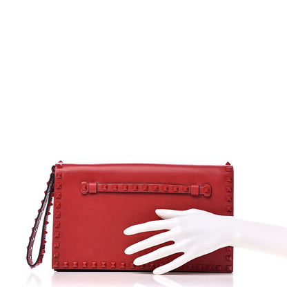 Valentino Garavani Nappa Monochrome Rockstud Wristlet Clutch Rosso Valentino 2 of 8