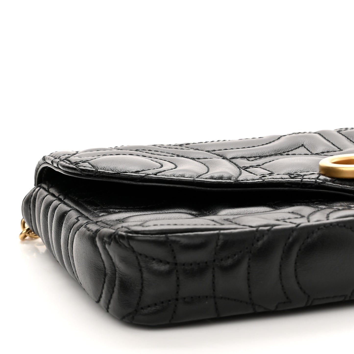 Calfskin Quilted Gancini Mini Bag Black