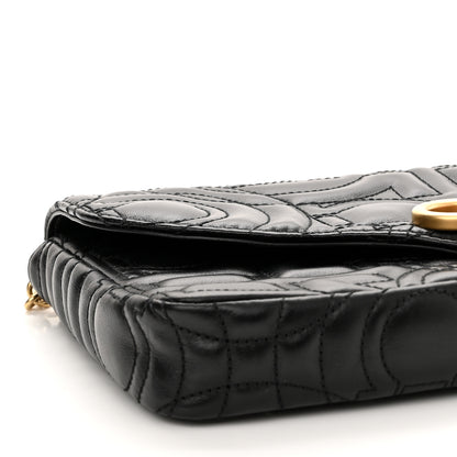 Salvatore Ferragamo Calfskin Quilted Gancini Mini Bag Black 9 of 10