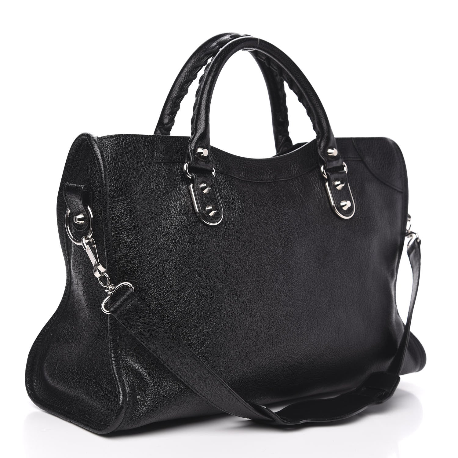 Balenciaga Chevre Silver Metallic Edge Hardware City Black 3 of 9