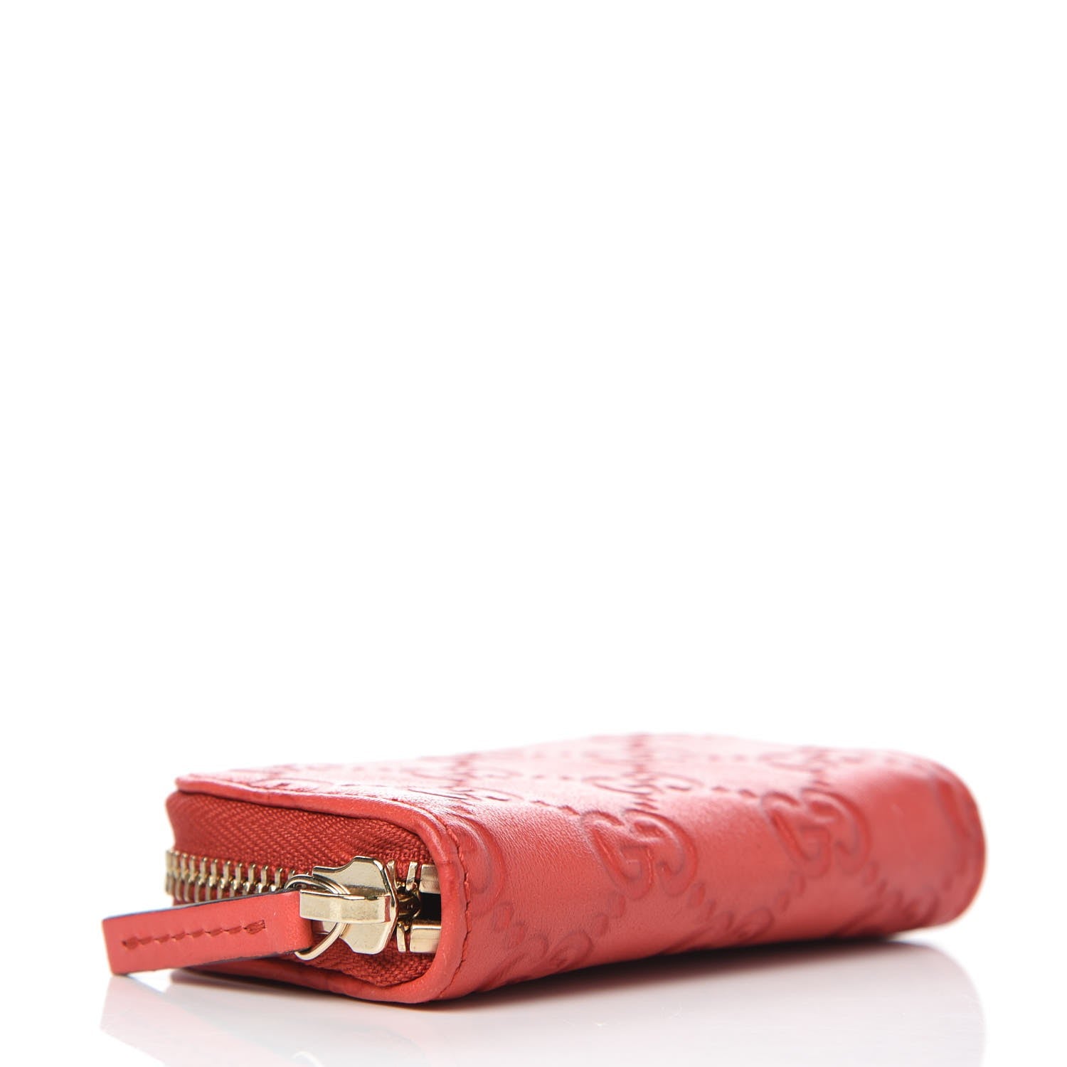 Gucci Guccissima Zip Around Coin Purse Red 4 of 8