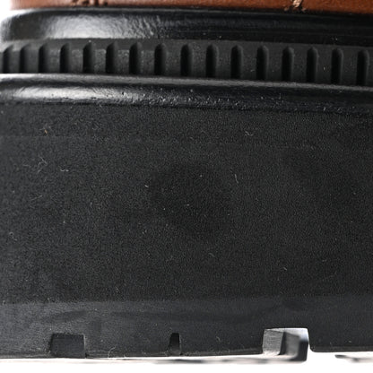 Chanel Calfskin Patent Cap Toe Quilted Short Boots 39 Brown Black 9 of 11