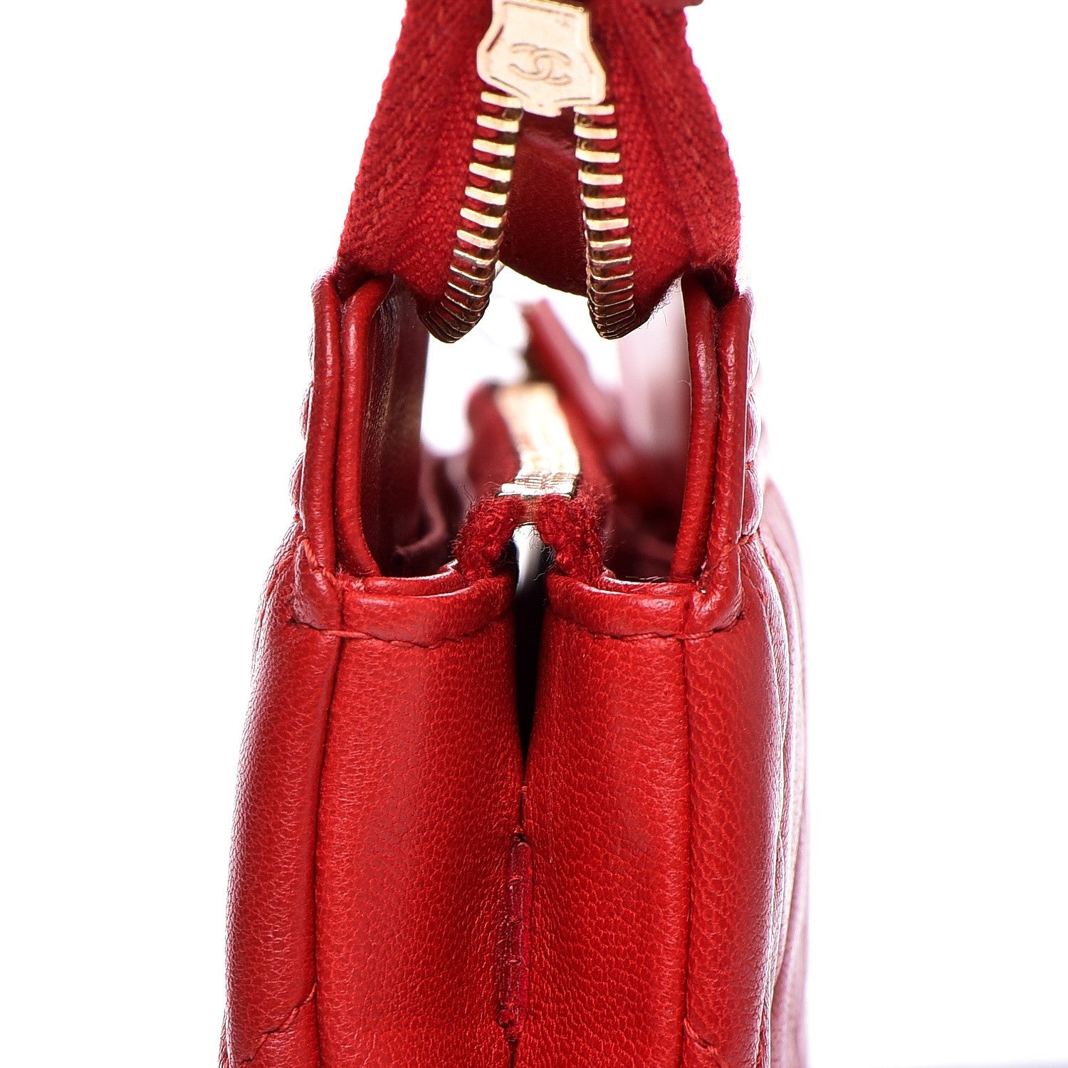 Chanel Lambskin Quilted Small Zipped Boy Pouch Red 9 of 9