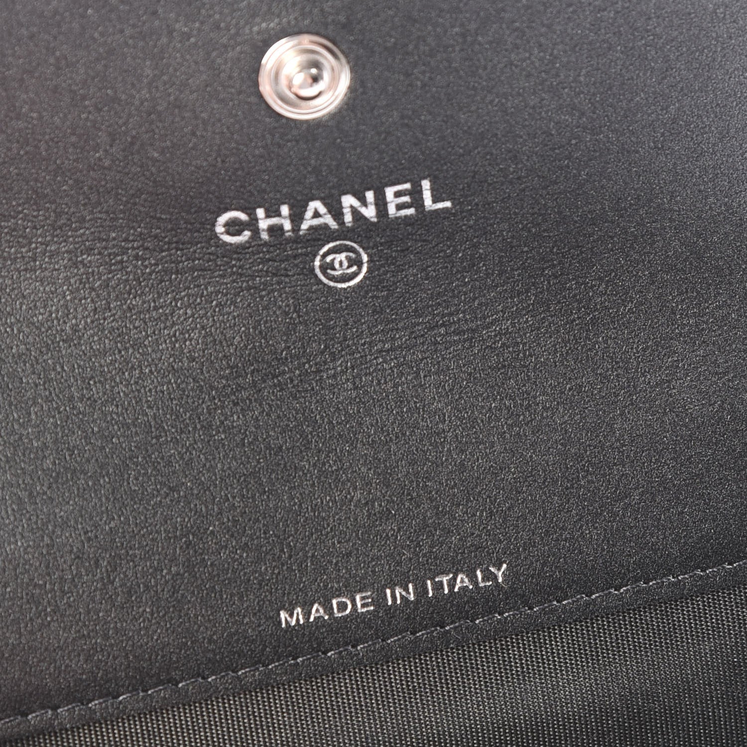 Chanel Goatskin Camellia Embossed Flap Card Holder Wallet Grey 9 of 11