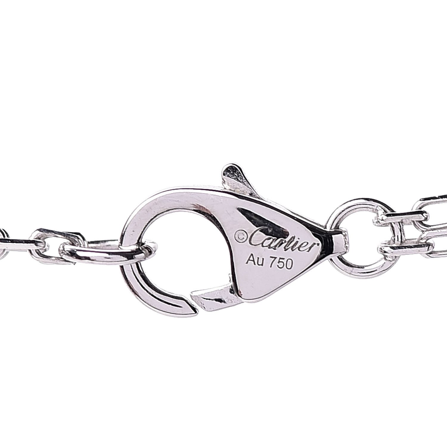 Cartier 18K White Gold 2 Diamond LOVE Necklace 5 of 8