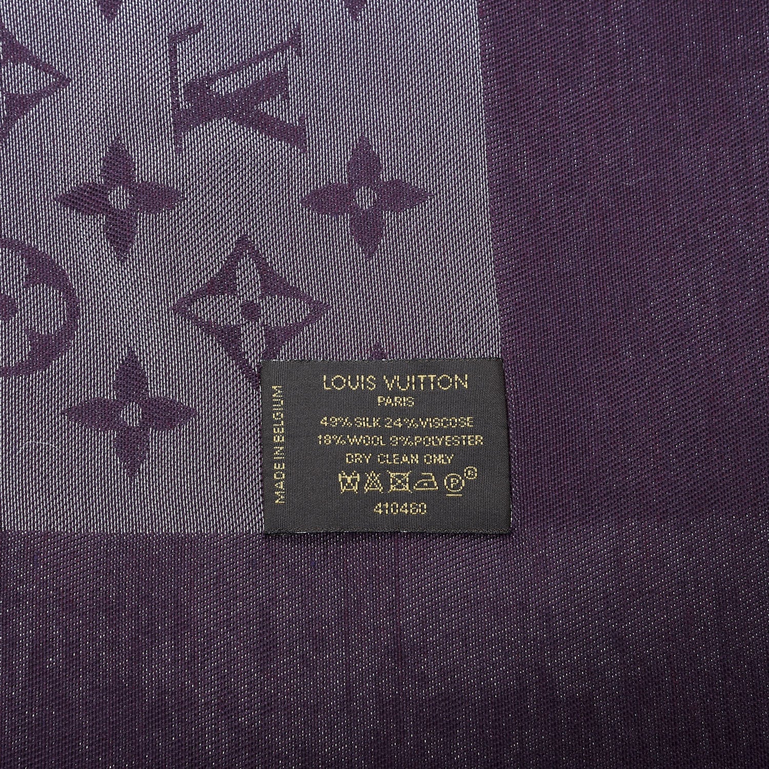 Louis Vuitton Silk Lurex Wool Monogram Shine Shawl Amarante 2 of 4