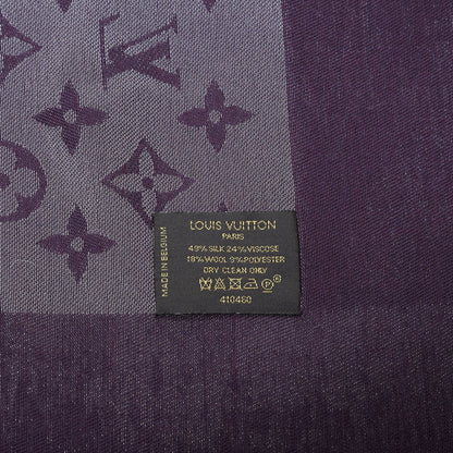 Louis Vuitton Silk Lurex Wool Monogram Shine Shawl Amarante 2 of 4