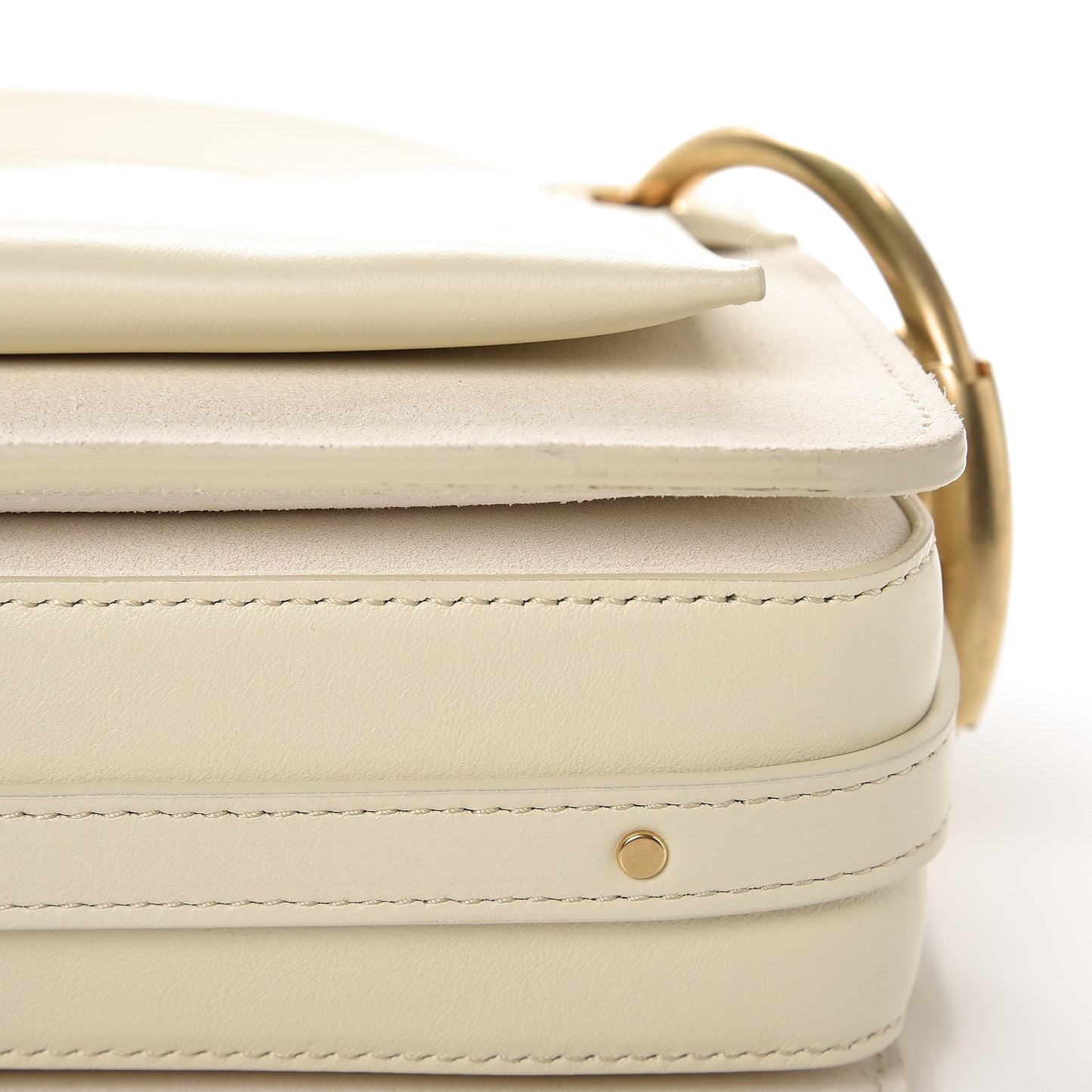 Calfskin Medium Roy Bag Natural White