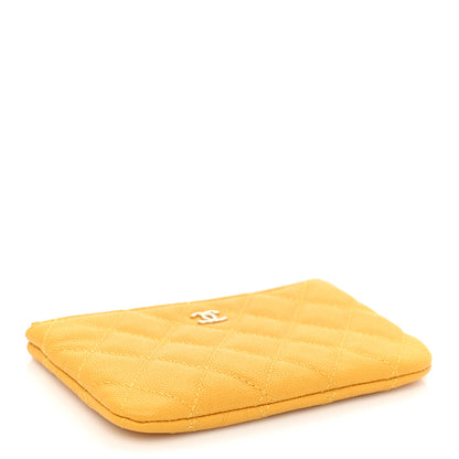 Chanel Caviar Quilted Small Cosmetic Case Yellow 4 of 9
