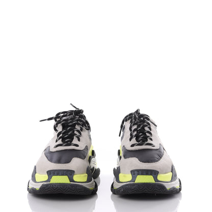 Balenciaga Nylon Suede Mens Triple S 2.0 Sneakers 41 Gris Black Jaune Fluo 2 of 10