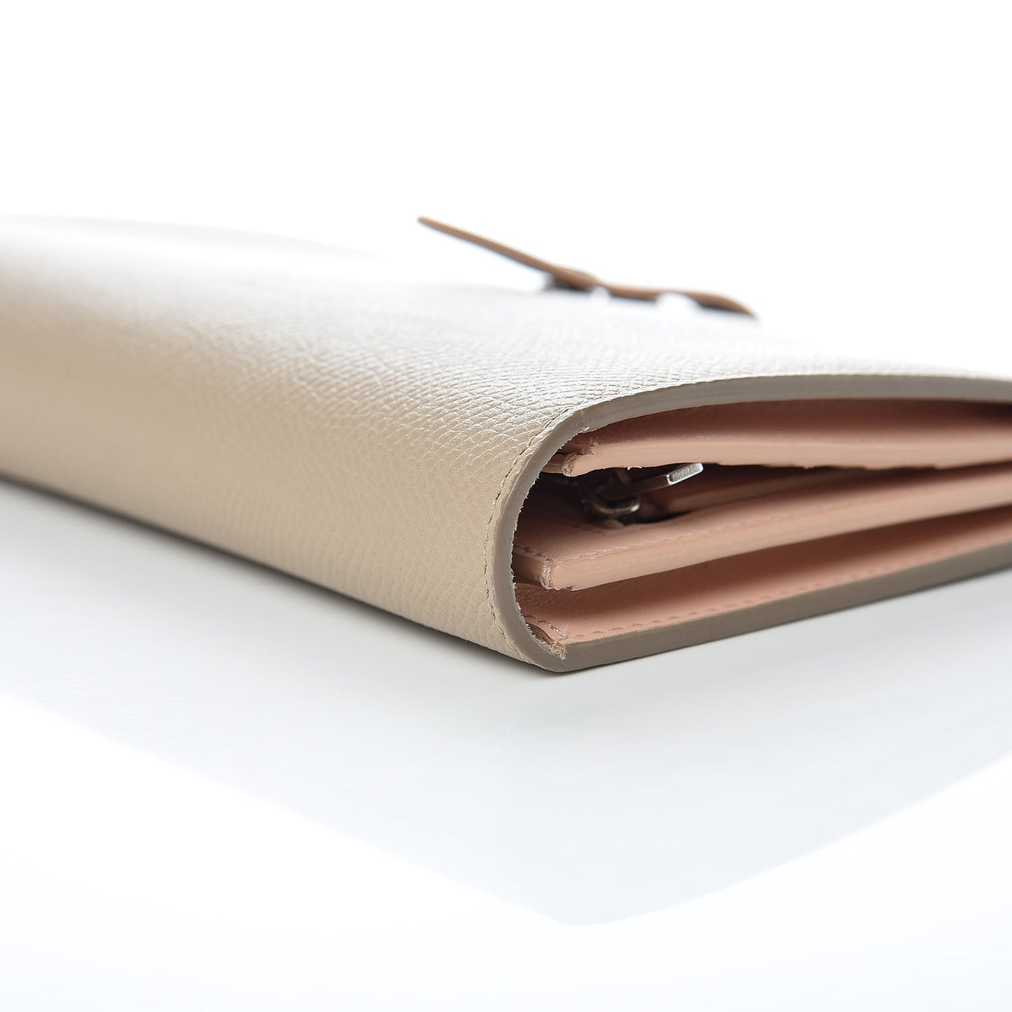 Calfskin Large Multifunction Strap Wallet Taupe