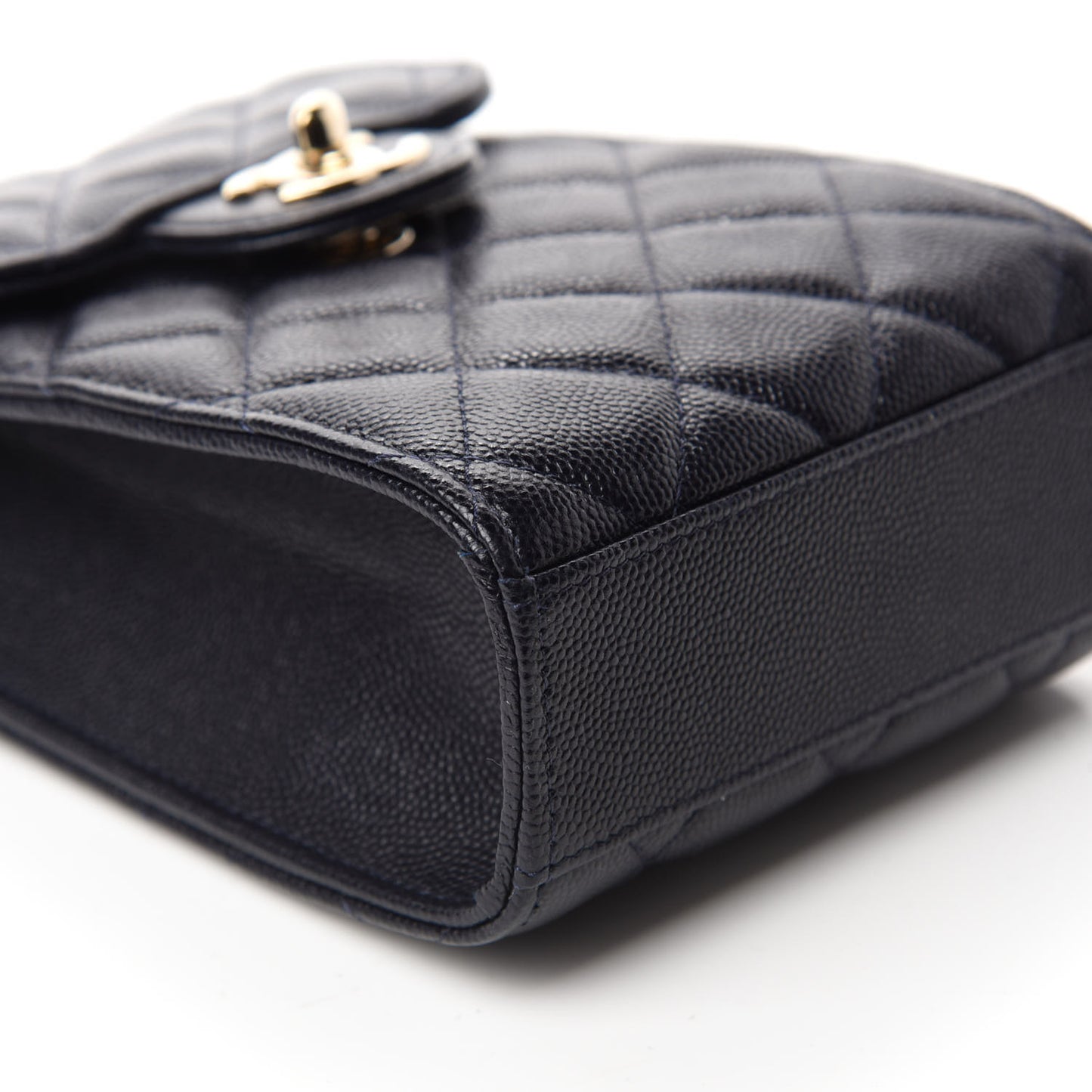 Caviar Quilted Classic Phone Holder Navy