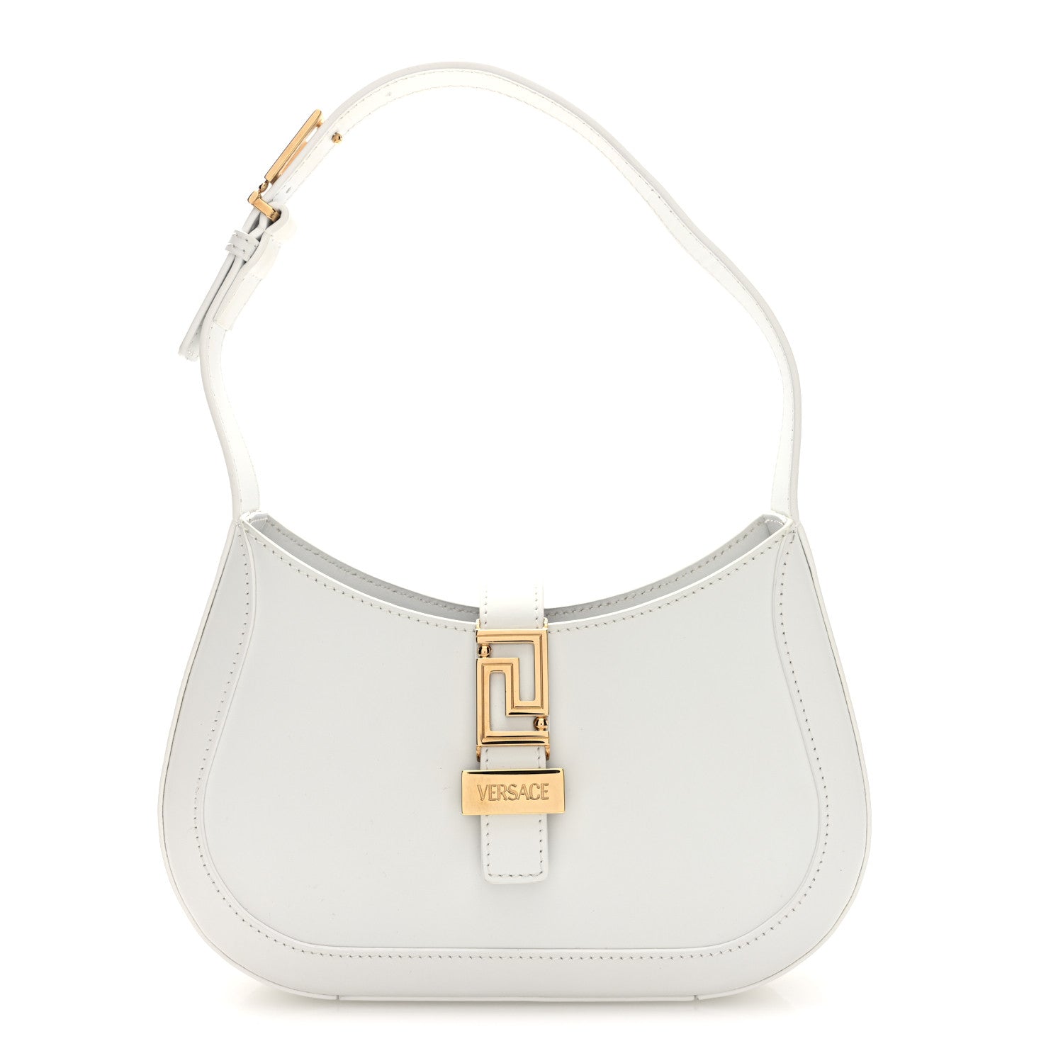 Versace Calfskin Small Greca Goddess Hobo White 1 of 9