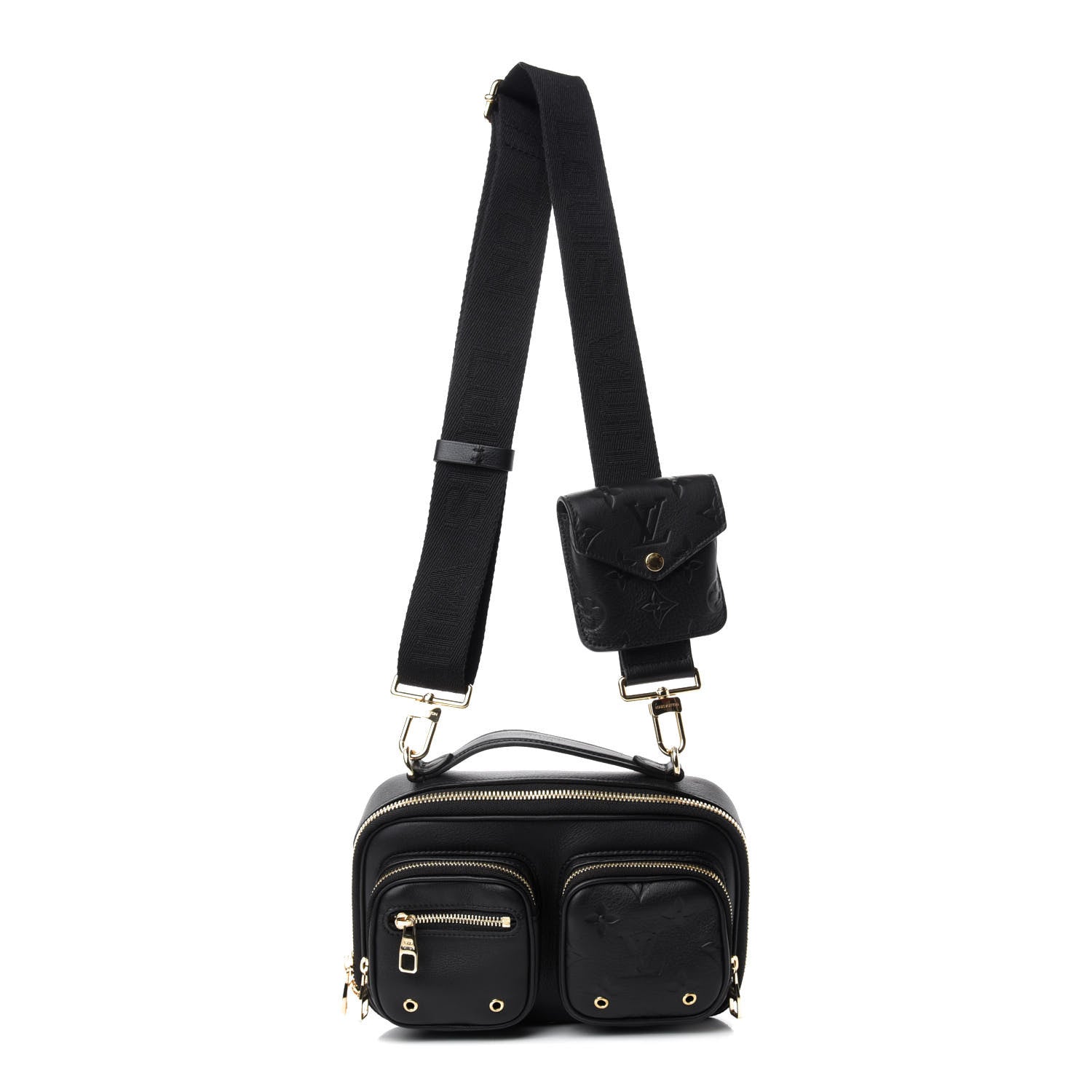 Louis Vuitton Calfskin Monogram Embossed Utility Crossbody Black 1 of 9