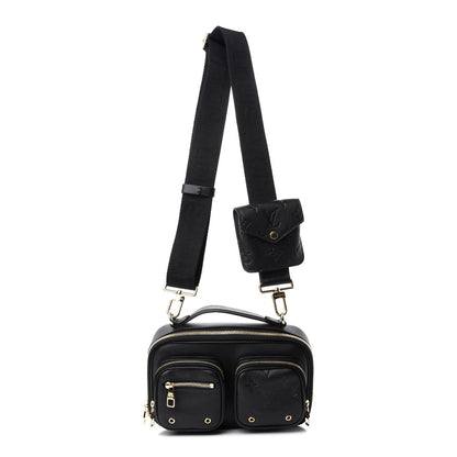 Louis Vuitton Calfskin Monogram Embossed Utility Crossbody Black 1 of 9