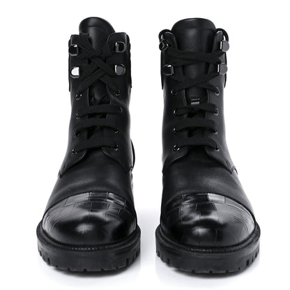 Christian Louboutin Calfskin Mayr Combat Boots 38.5 Black 2 of 9