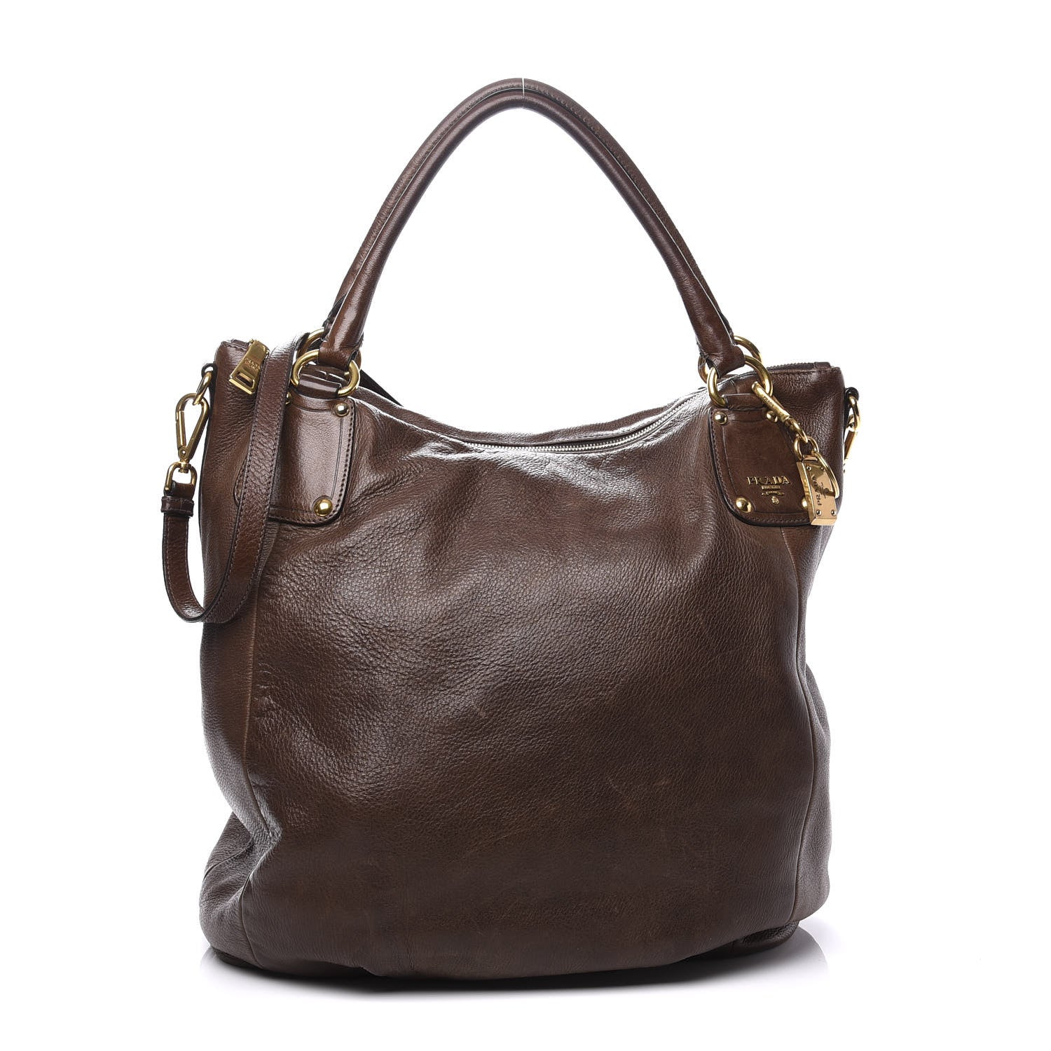Prada Vitello Daino Hobo Bruciato 1 of 9