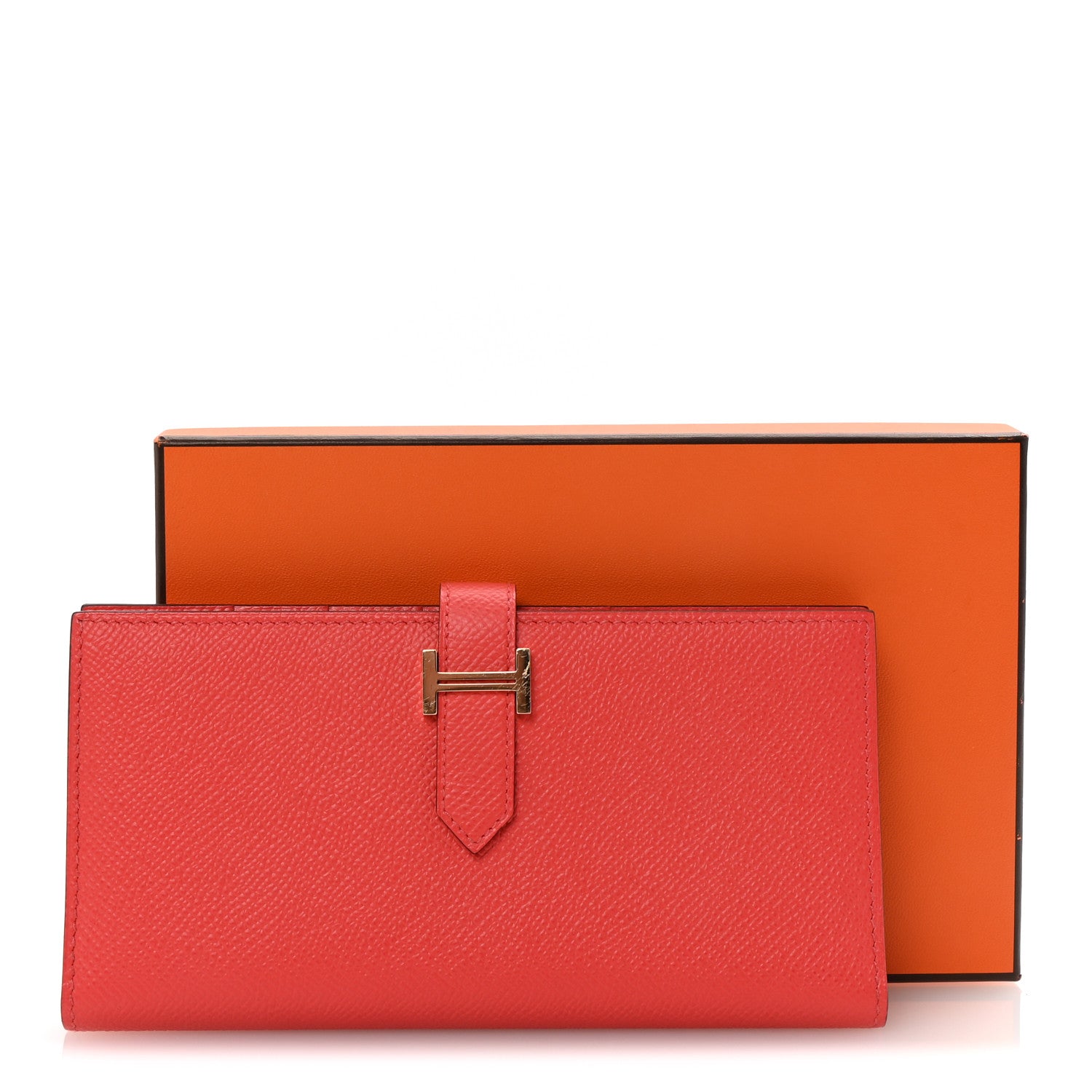 Hermes Epsom Bearn Gusset Wallet Flamingo 8 of 8