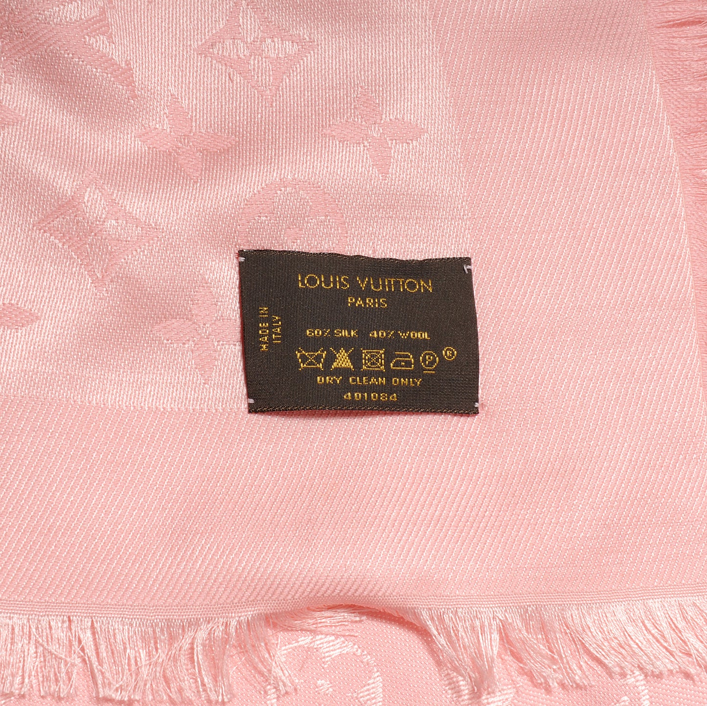 Wool Silk Monogram Shawl Rose Petale