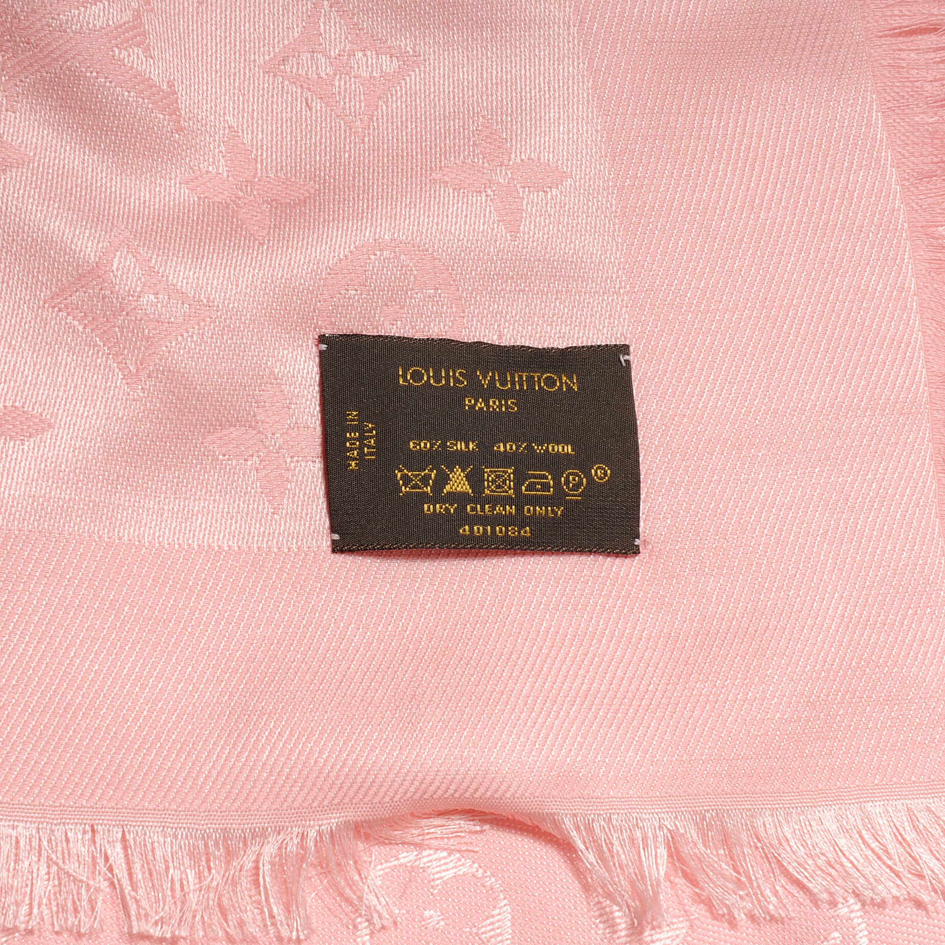 Louis Vuitton Wool Silk Monogram Shawl Rose Petale 5 of 5