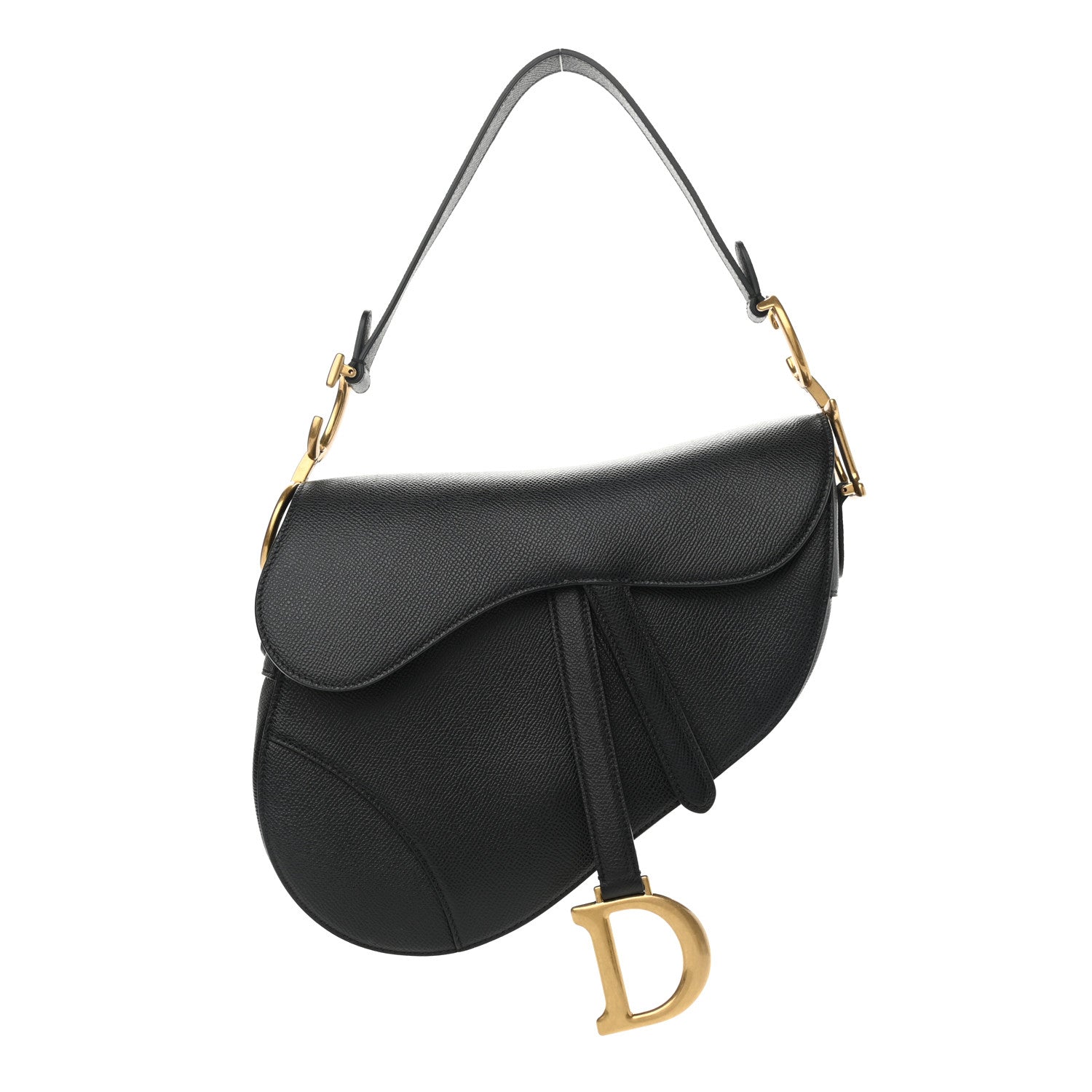 Christian Dior Grained Calfskin Saddle Bag Black 1 of 11