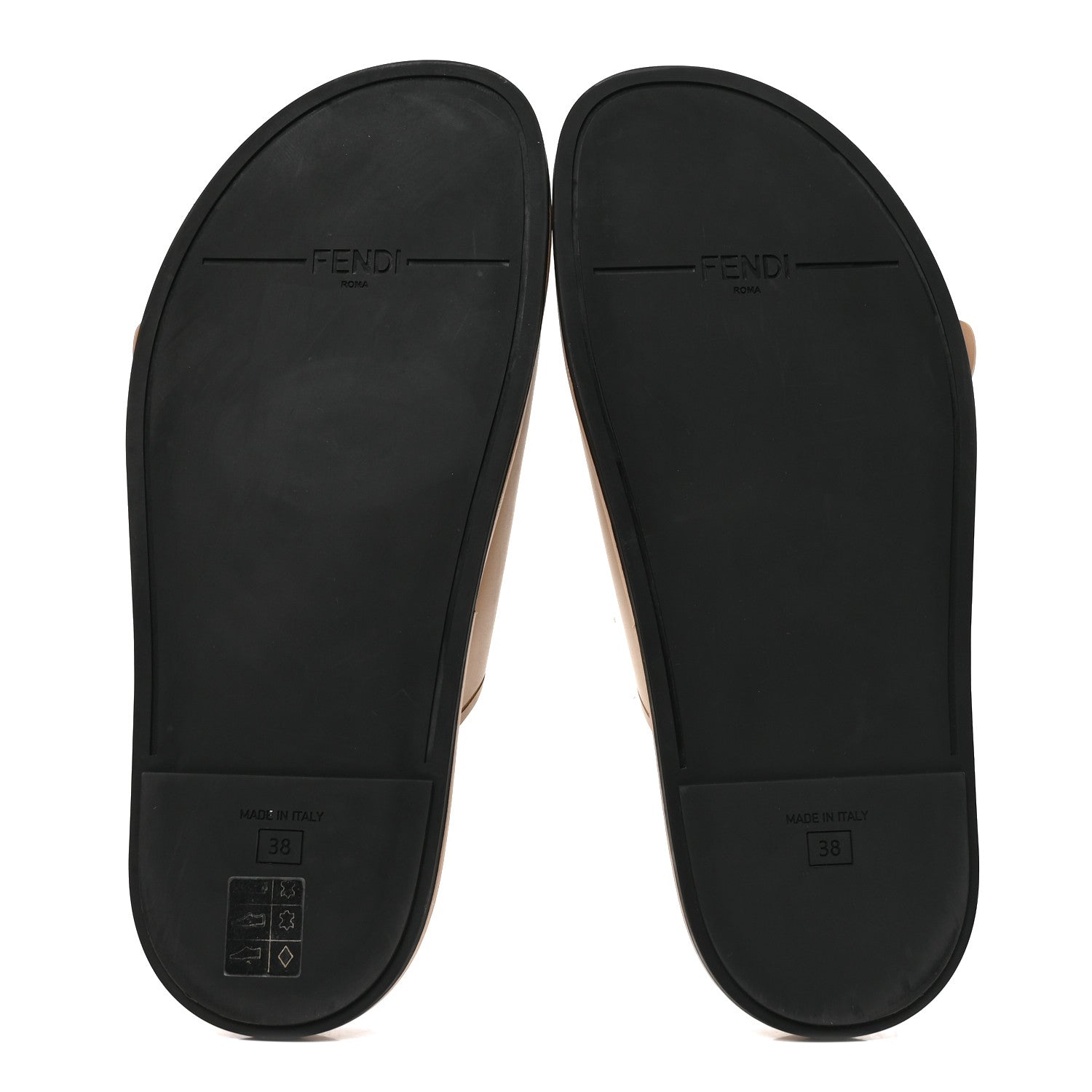 Fendi Vitello Fendi Feel Buckled Slide Sandals 38 Buff 6 of 8