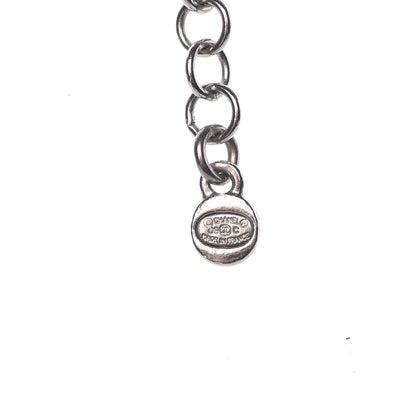 Chanel Bead Heart CC Long Necklace White Silver 6 of 9