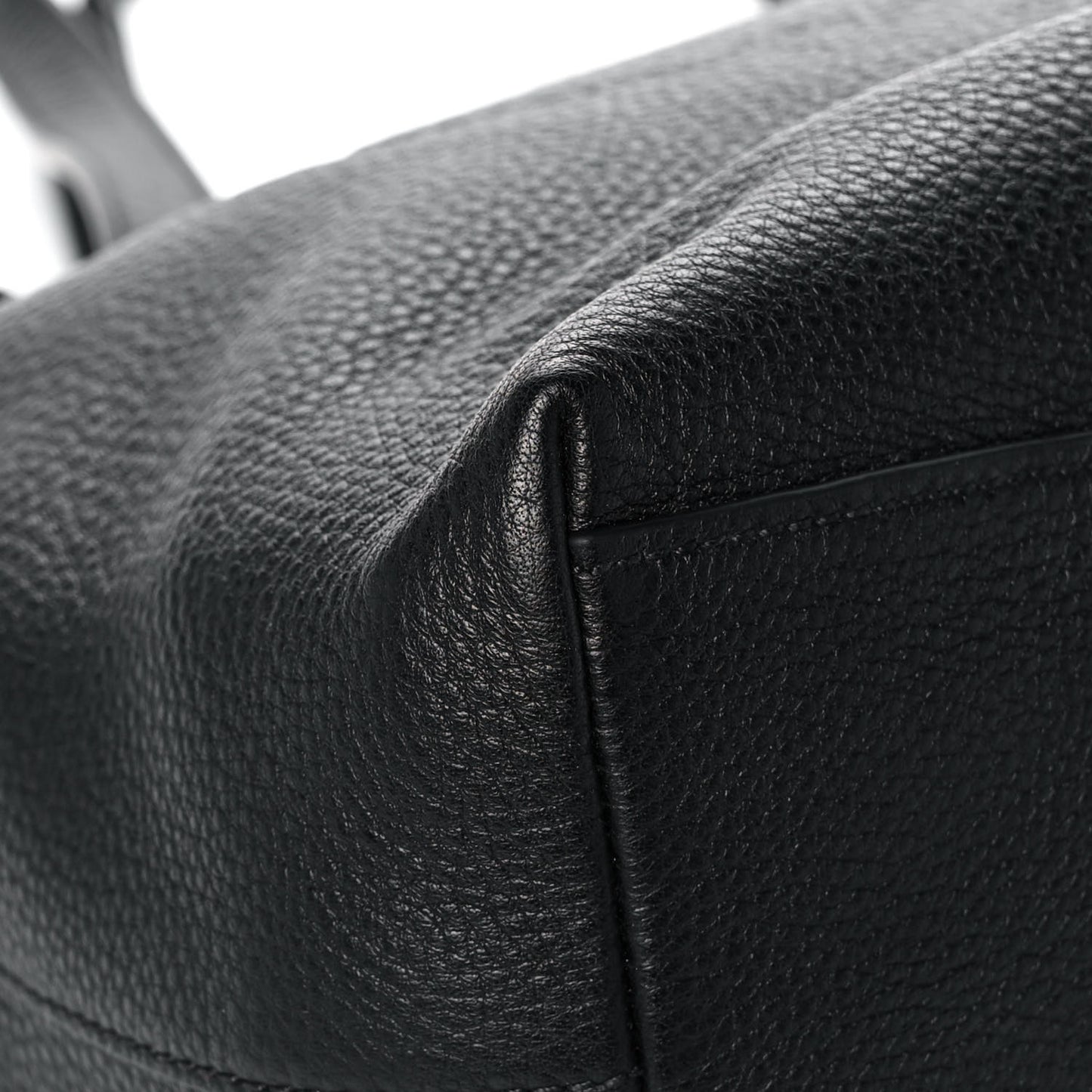 Vitello Daino Embossed Logo Tote Black