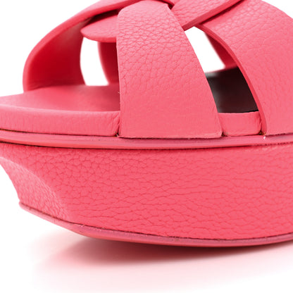 Saint Laurent Grained Calfskin Tribute 75 Platform Sandals 38 Rose Clair 11 of 14