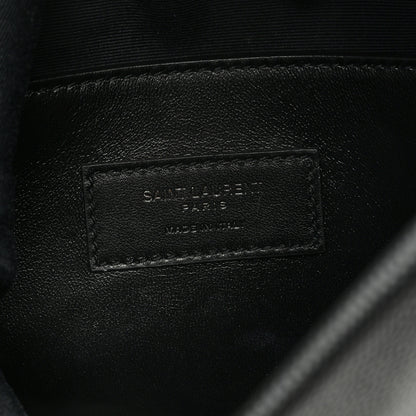 Saint Laurent Grain De Poudre West Hollywood Monogram Fold Over Clutch Black 6 of 6