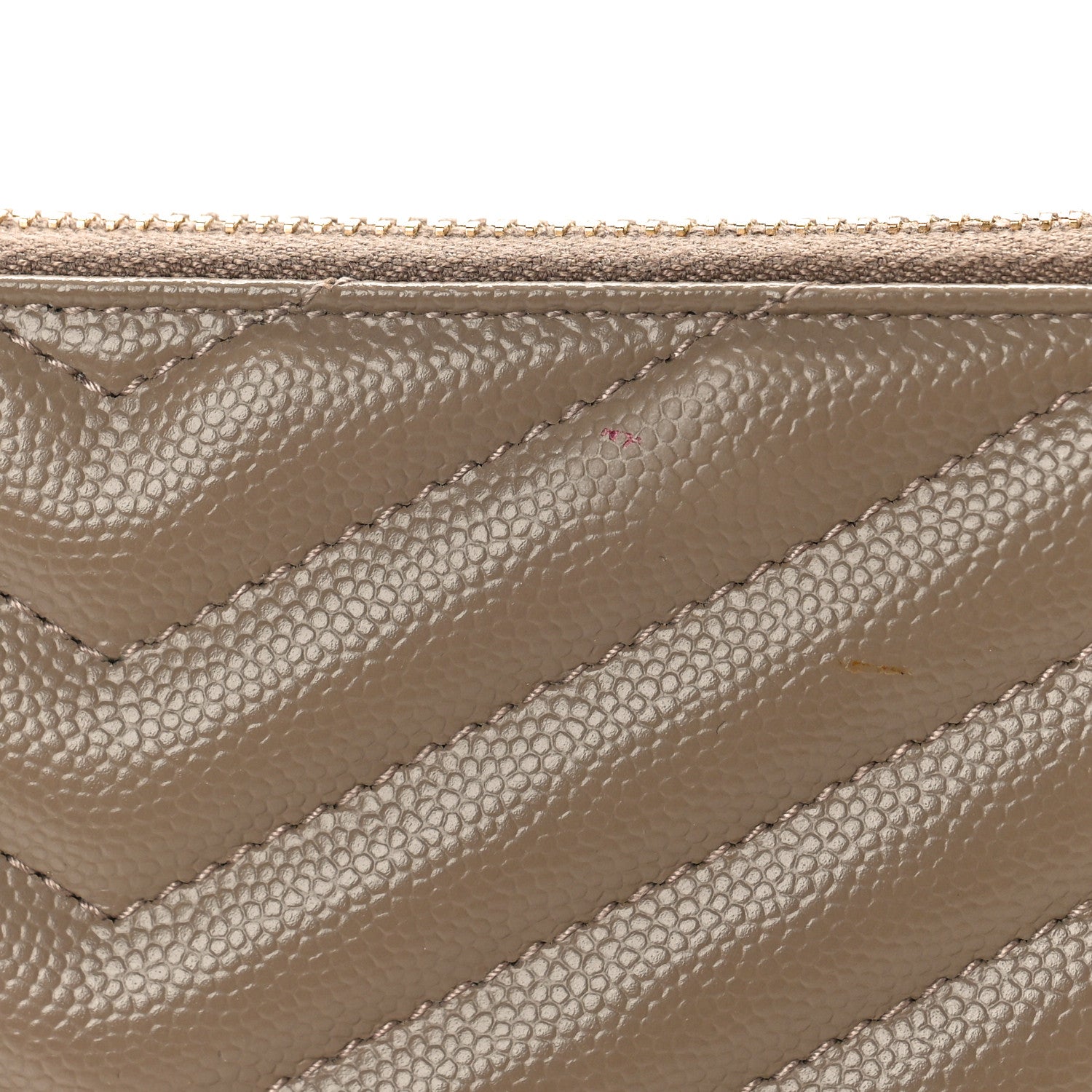 Saint Laurent Grain De Poudre Chevron Monogram Bill Pouch Dusty Grey 10 of 10