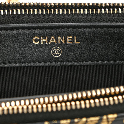 Chanel Calfskin Crocodile Embossed Graffiti 2.55 Cocodile Reissue Clutch With Chain Black Gold 6 of 10