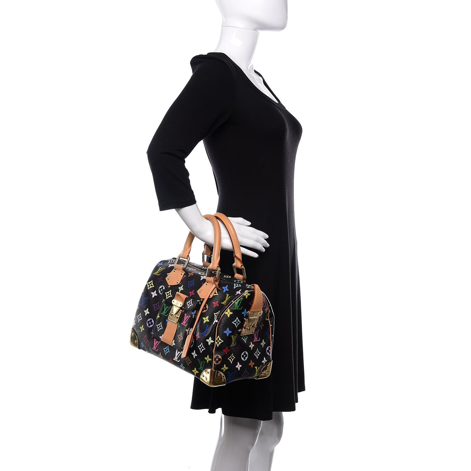 Louis Vuitton Monogram Multicolor Speedy 30 Black 2 of 14